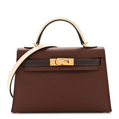 Hermes Epsom Tri-Color Mini Kelly Sellier 20 Terre Ebene Craie 1 of 11