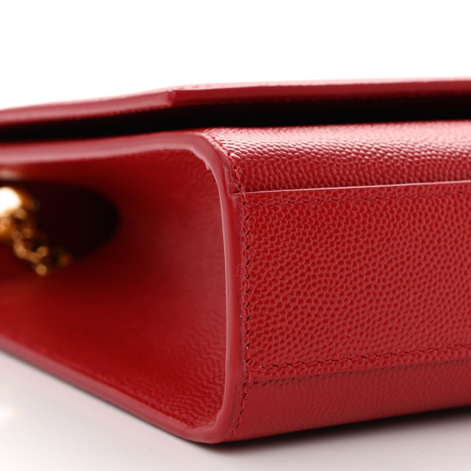 Saint Laurent Grain De Poudre Medium Monogram Kate Satchel Red 9 of 10
