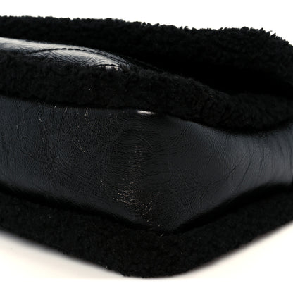 Saint Laurent Crinkled Calfskin Shearling Monogram Medium Niki Chain Satchel Black 11 of 11