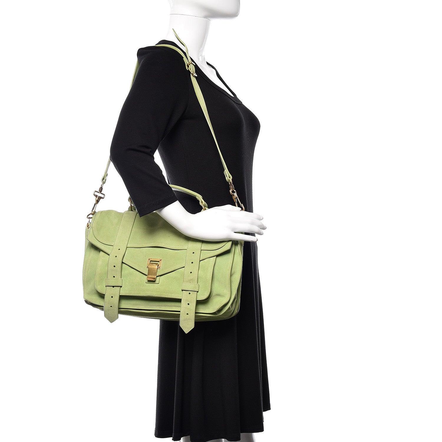 Proenza Schouler Suede Medium PS1 Satchel Grass 2 of 15