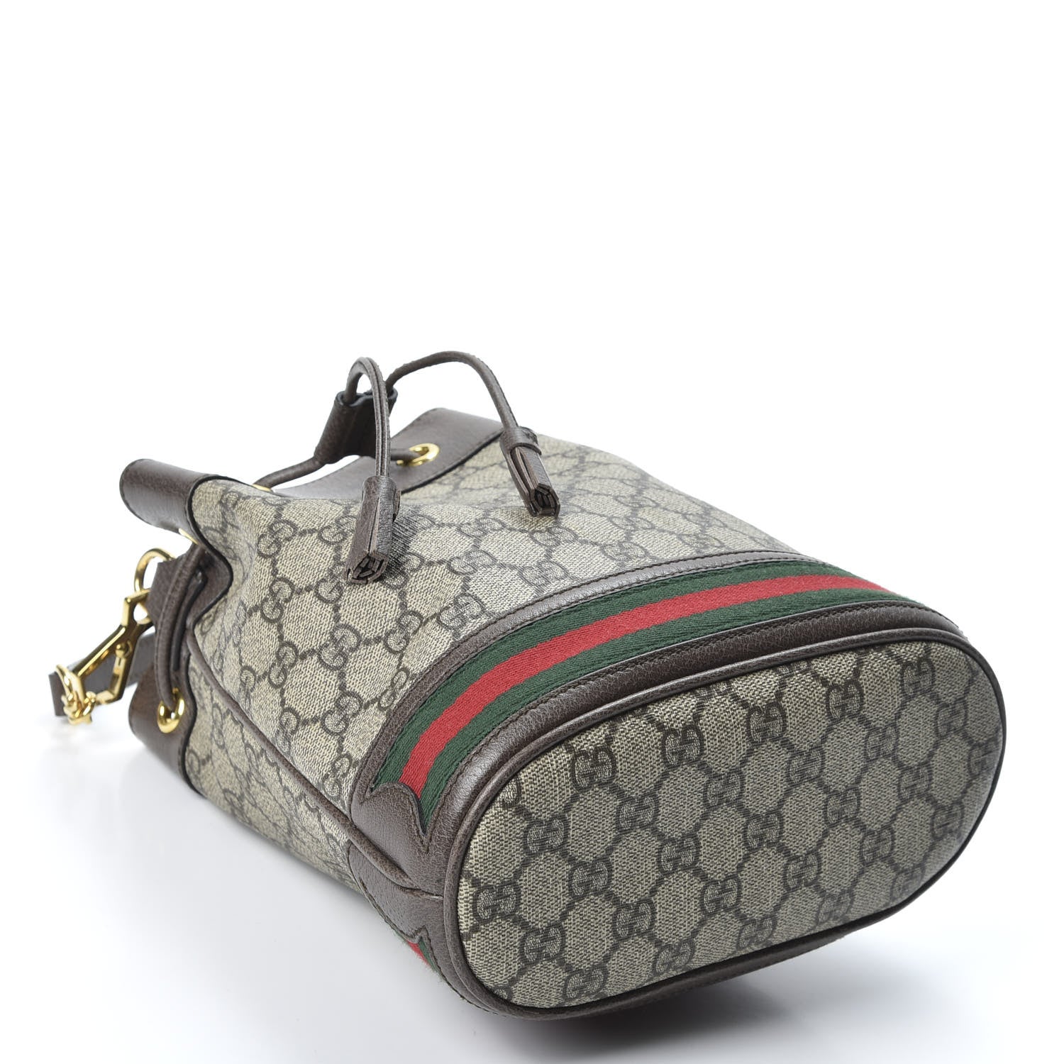 Gucci GG Supreme Monogram Web Small Ophidia Bucket Bag Brown 3 of 11