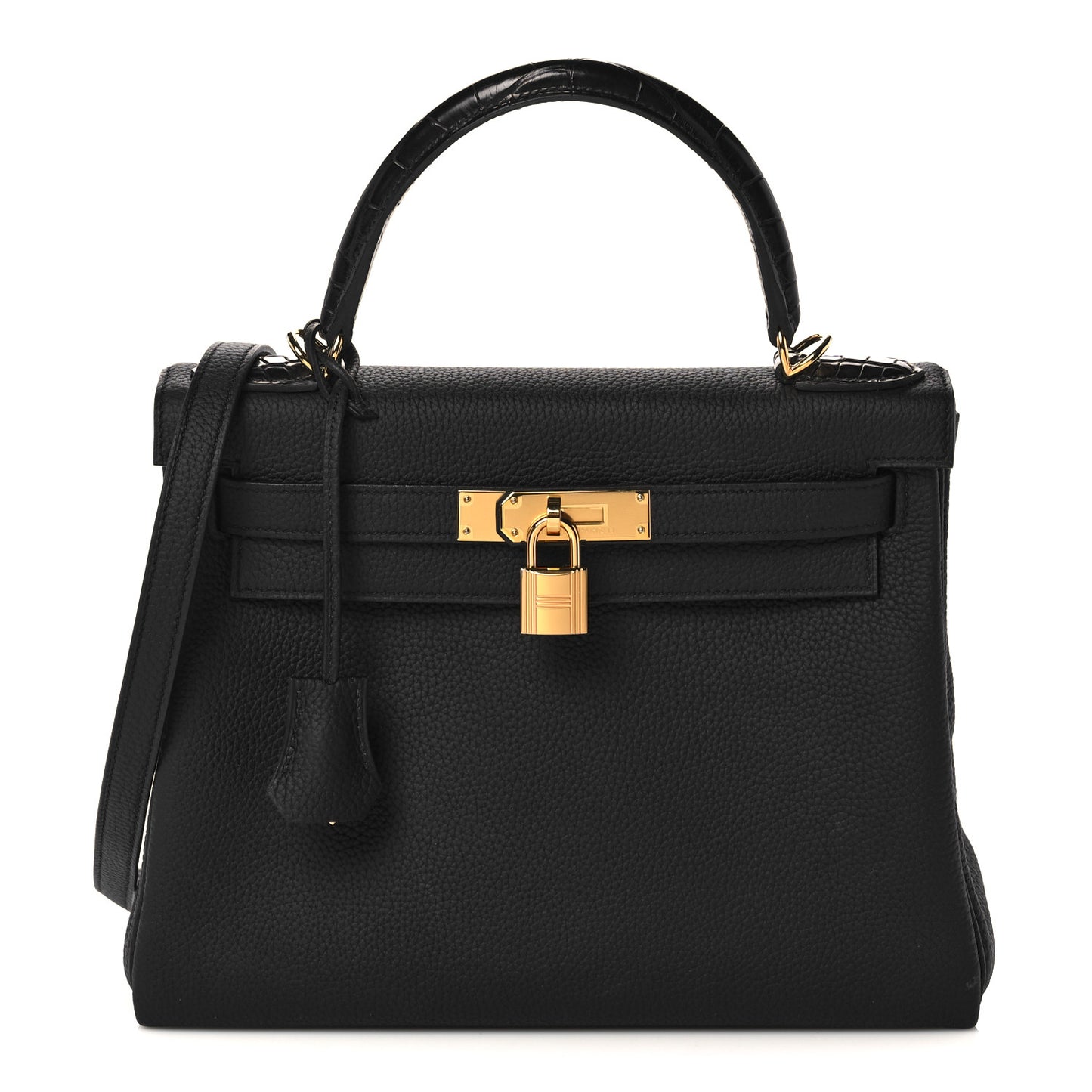 Togo Matte Alligator Kelly Retourne Touch 28 Black
