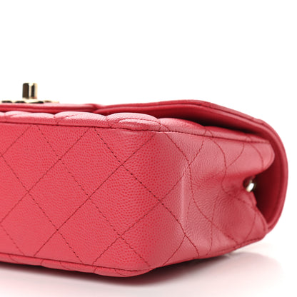 Chanel Caviar Quilted Mini Rectangular Flap Dark Pink 9 of 9