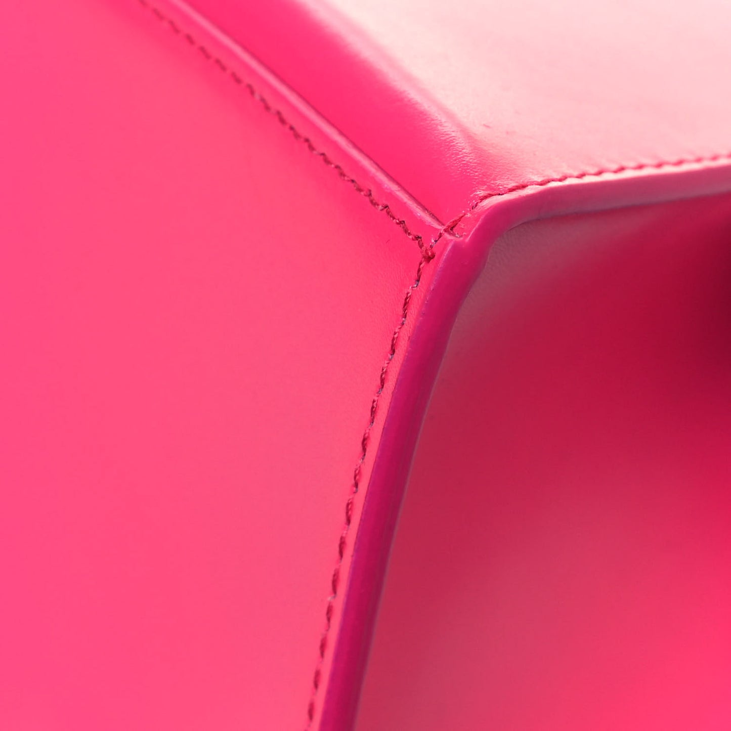 Shiny Box Calfskin Small Hourglass Top Handle Bag Acid Fuchsia