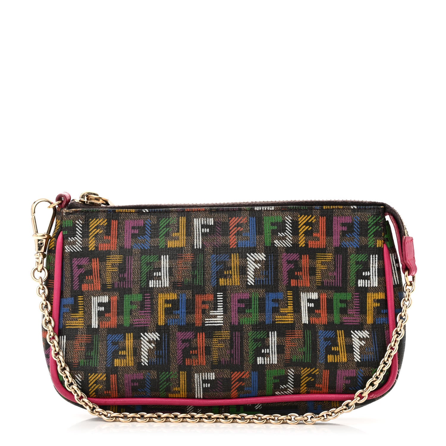 Fendi Zucchino Spalmati FF Multicolor Pochette Tobacco Multicolor Fuchsia 1 of 12