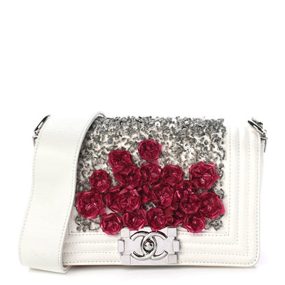 Chanel Calfskin Stingray Paris Bombay Embellished Small Boy Flap White 1 of 4