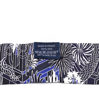 Hermes Silk Animapolis Plumetis Twilly Marine Bleu Royal 2 of 3