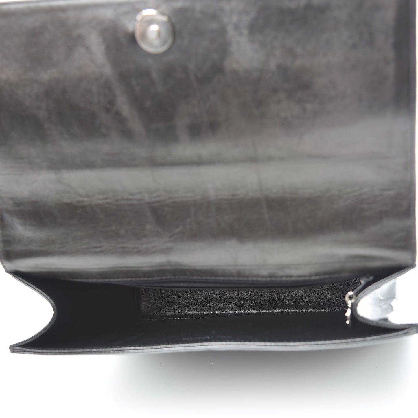 Vinyl CC Flap Bag Black