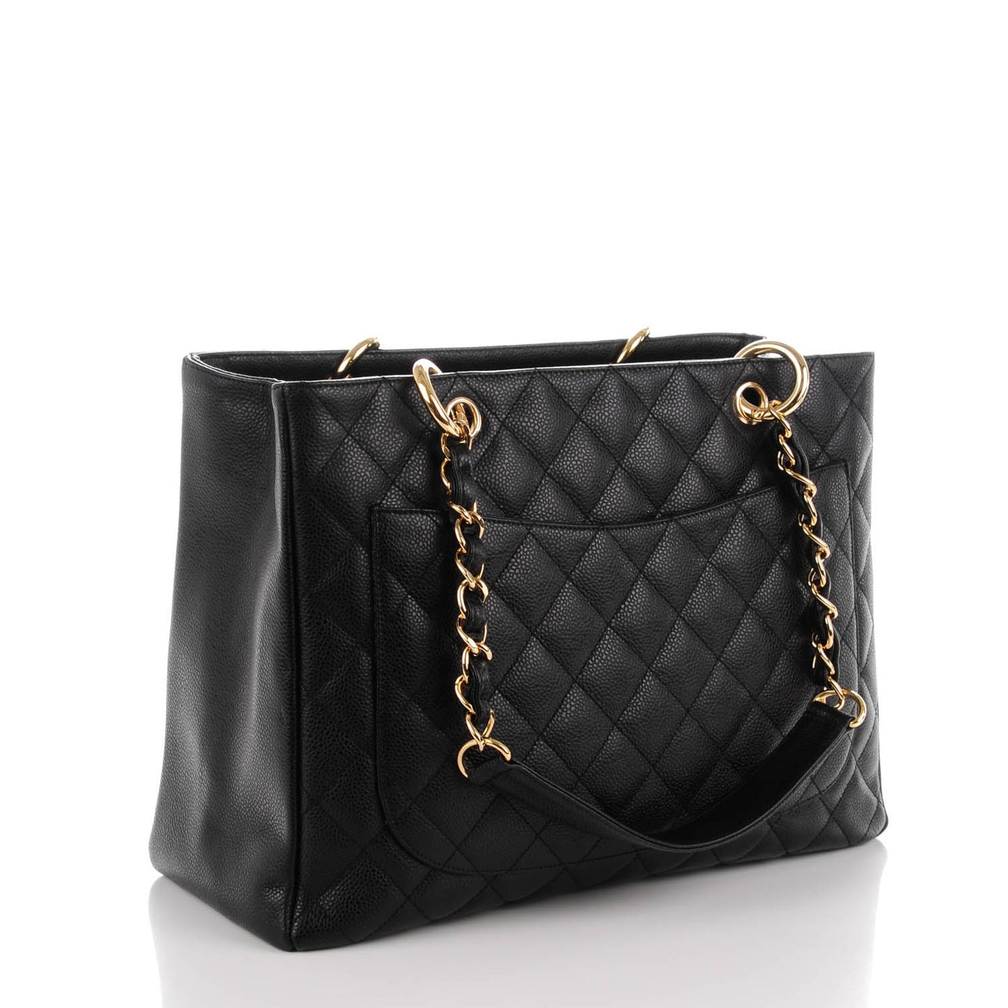 Caviar Quilted Grand Shopping Tote GST Black