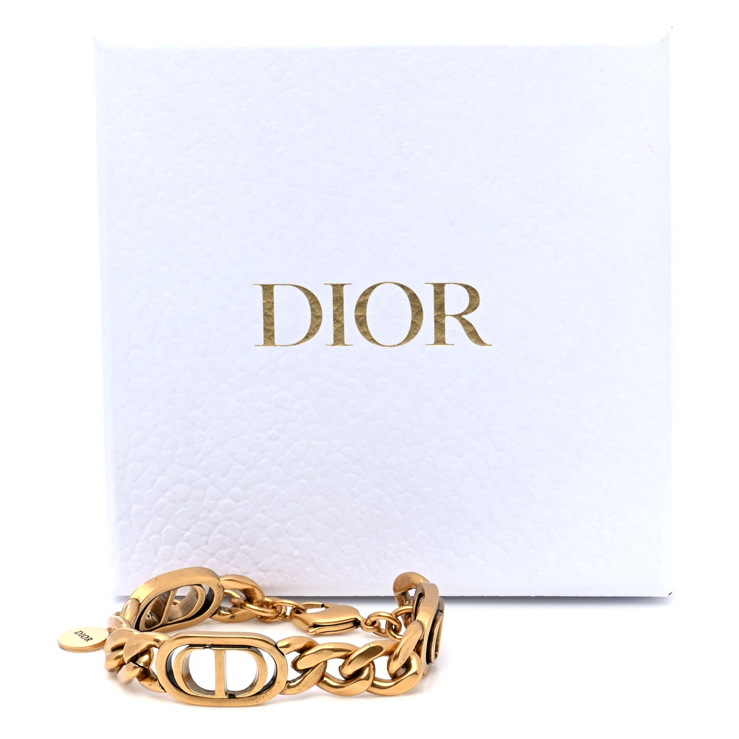 Metal CD Chain Bracelet Gold