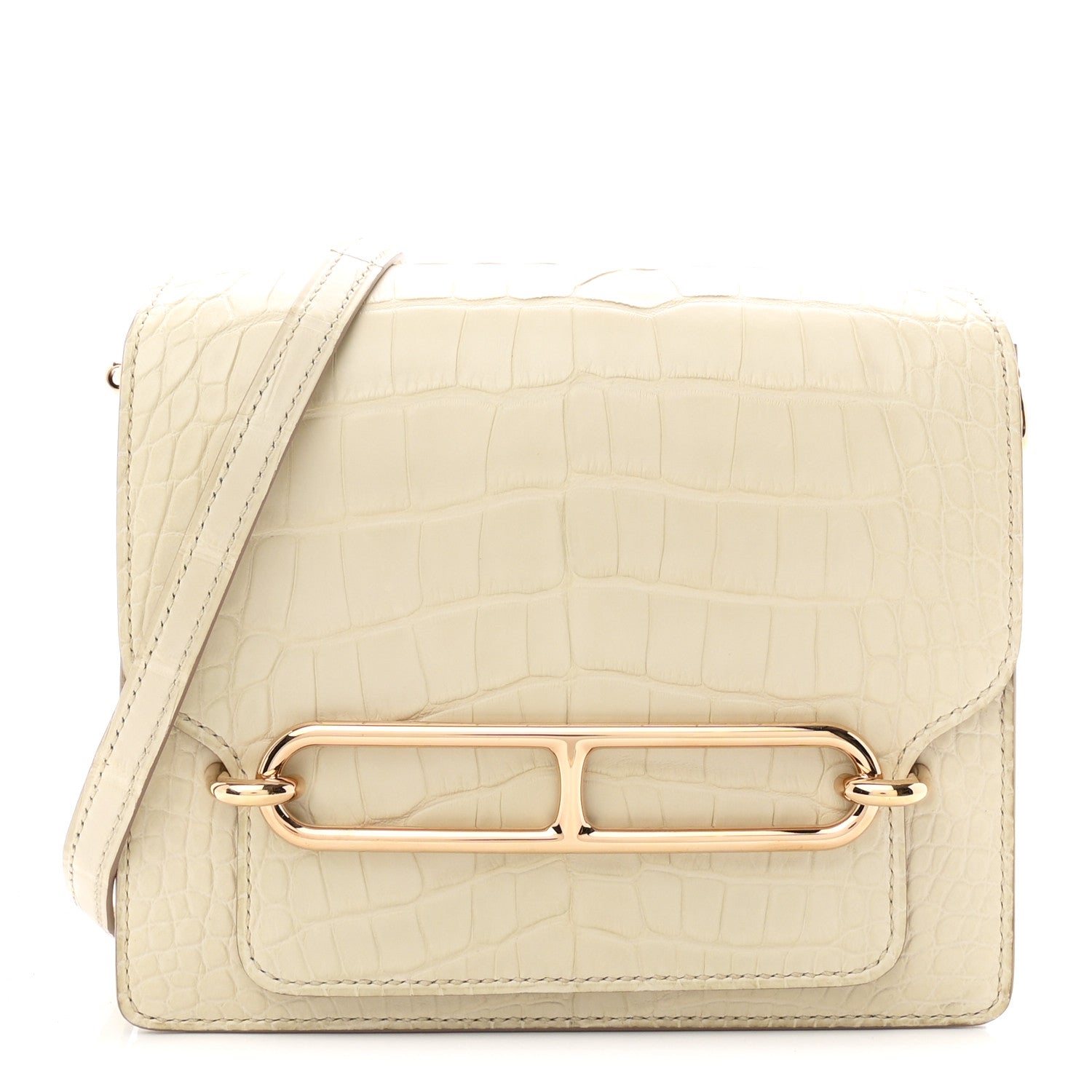 Hermes Matte Alligator Mini Sac Roulis Beton 1 of 11