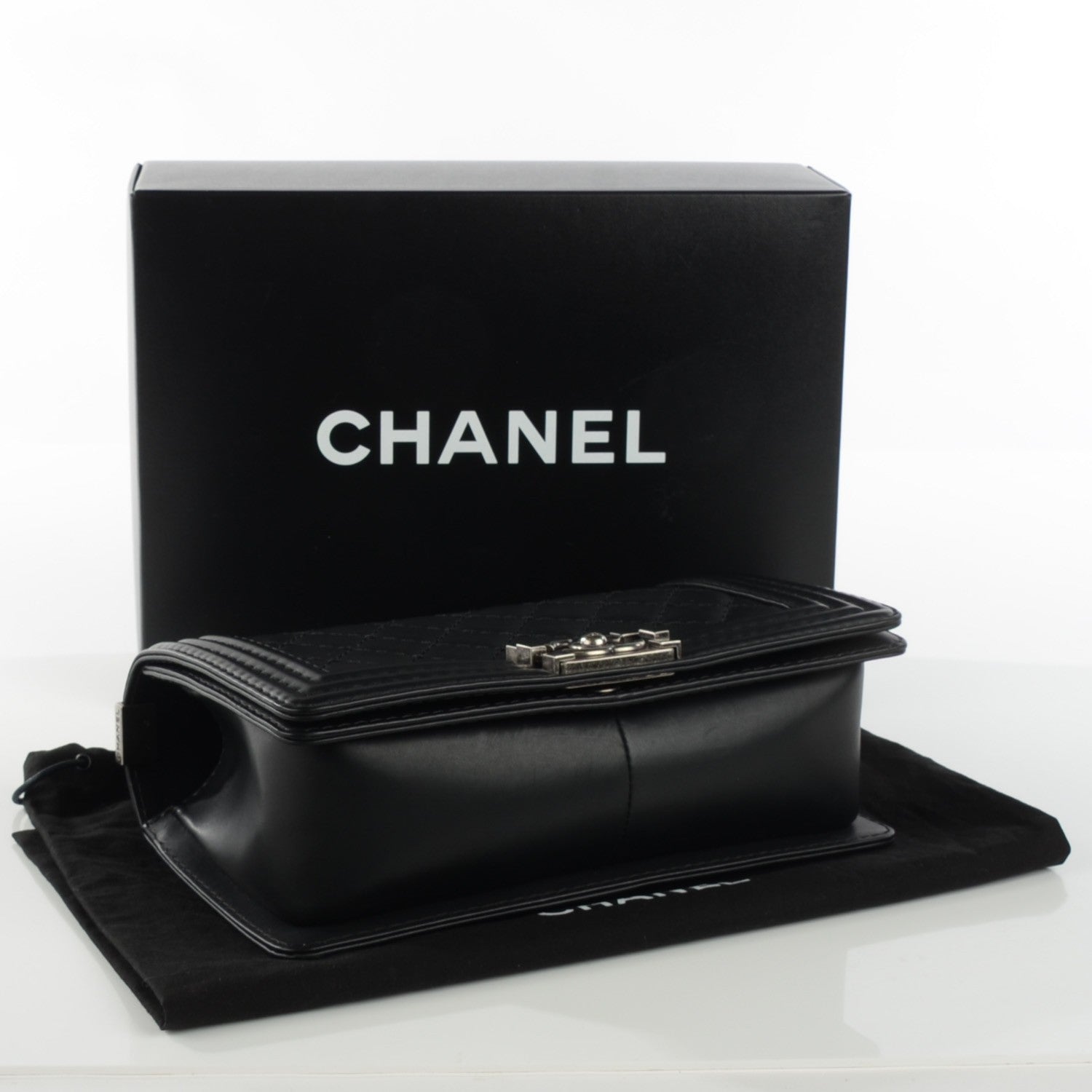 Chanel Calfskin Quilted Medium Boy Flap Black 4 of 9