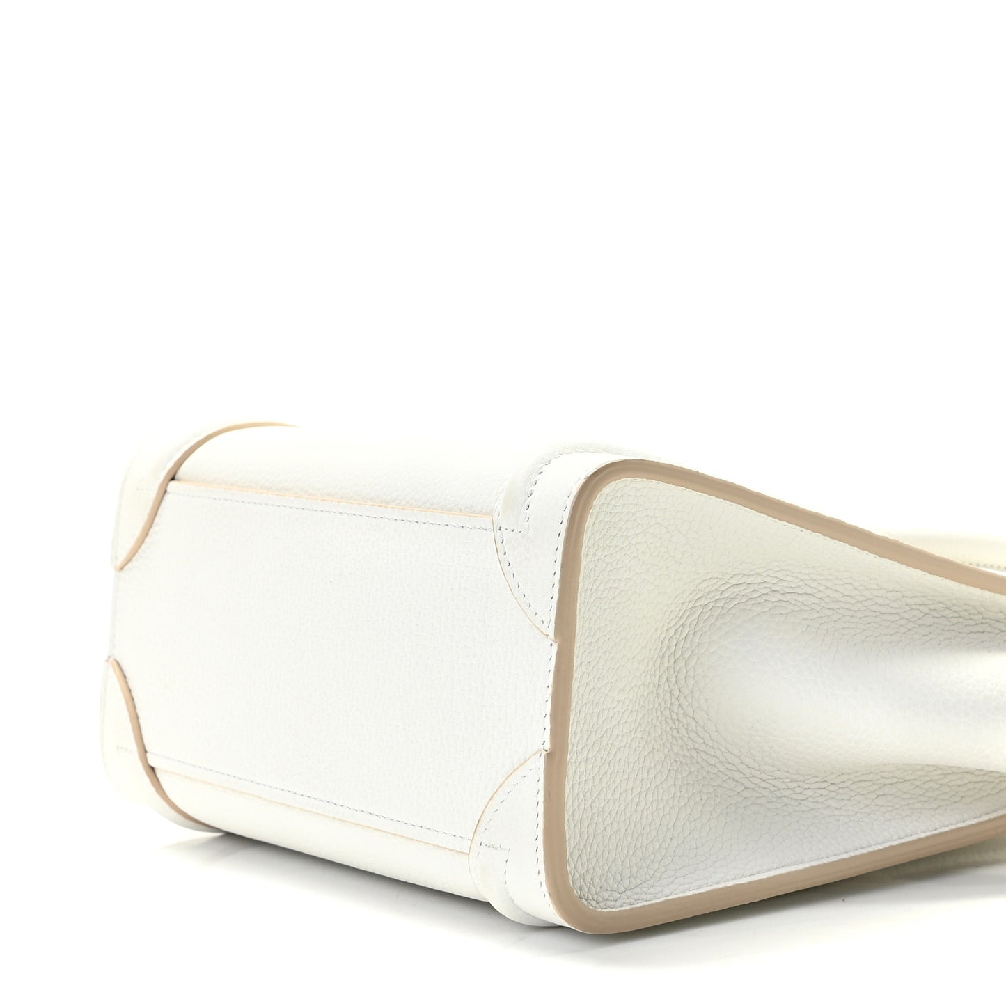 Drummed Calfskin Nano Luggage Optic White