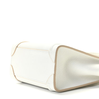 Celine Drummed Calfskin Nano Luggage Optic White 5 of 8