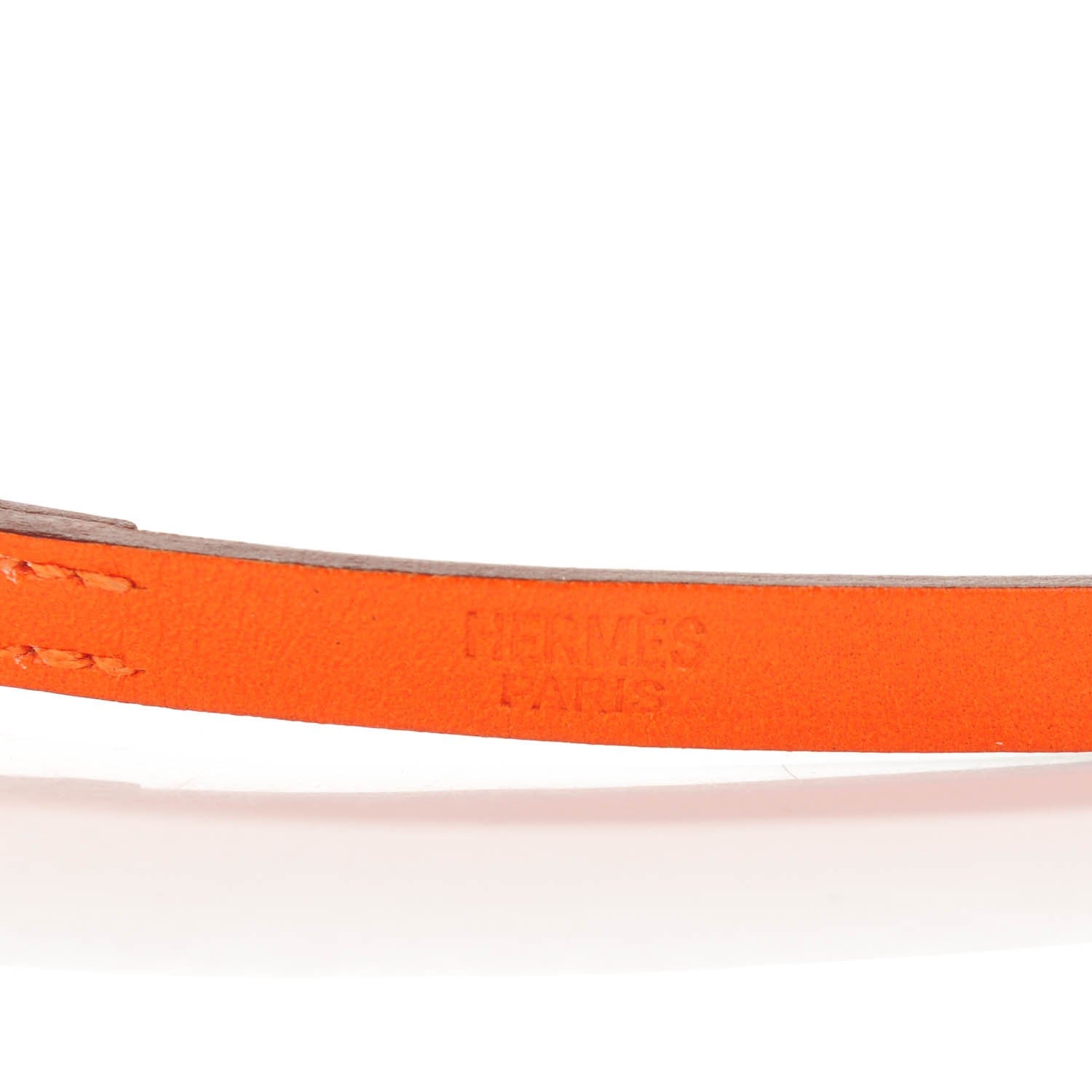 Hermes Tadelakt Hapi 3MM Triple Tour Wrap Bracelet Small Orange 4 of 5
