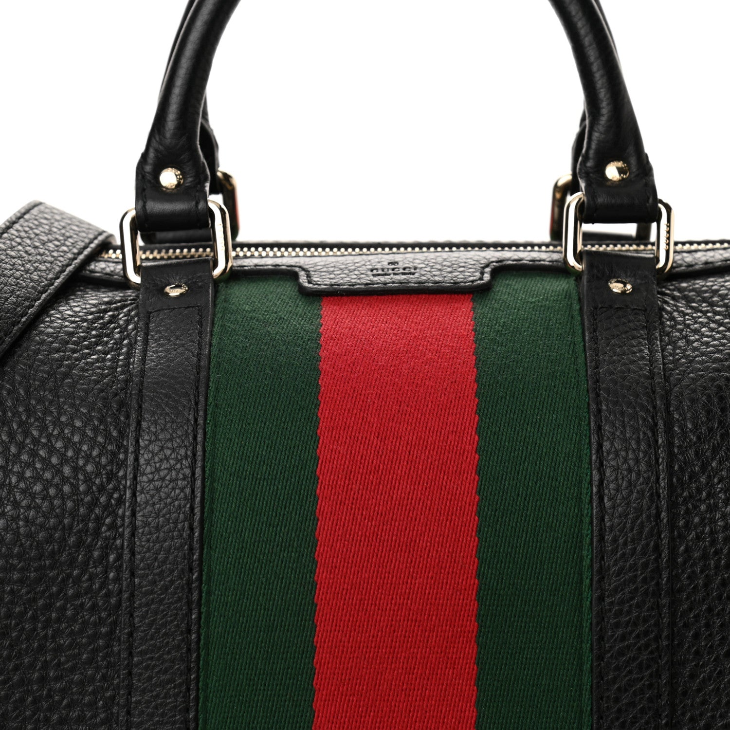 Gucci Calfskin Vintage Web Medium Boston Black 8 of 10