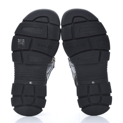 Gucci X SEGA Nappa Mesh Mens Aguru Sandals 12 Loess Black 5 of 6