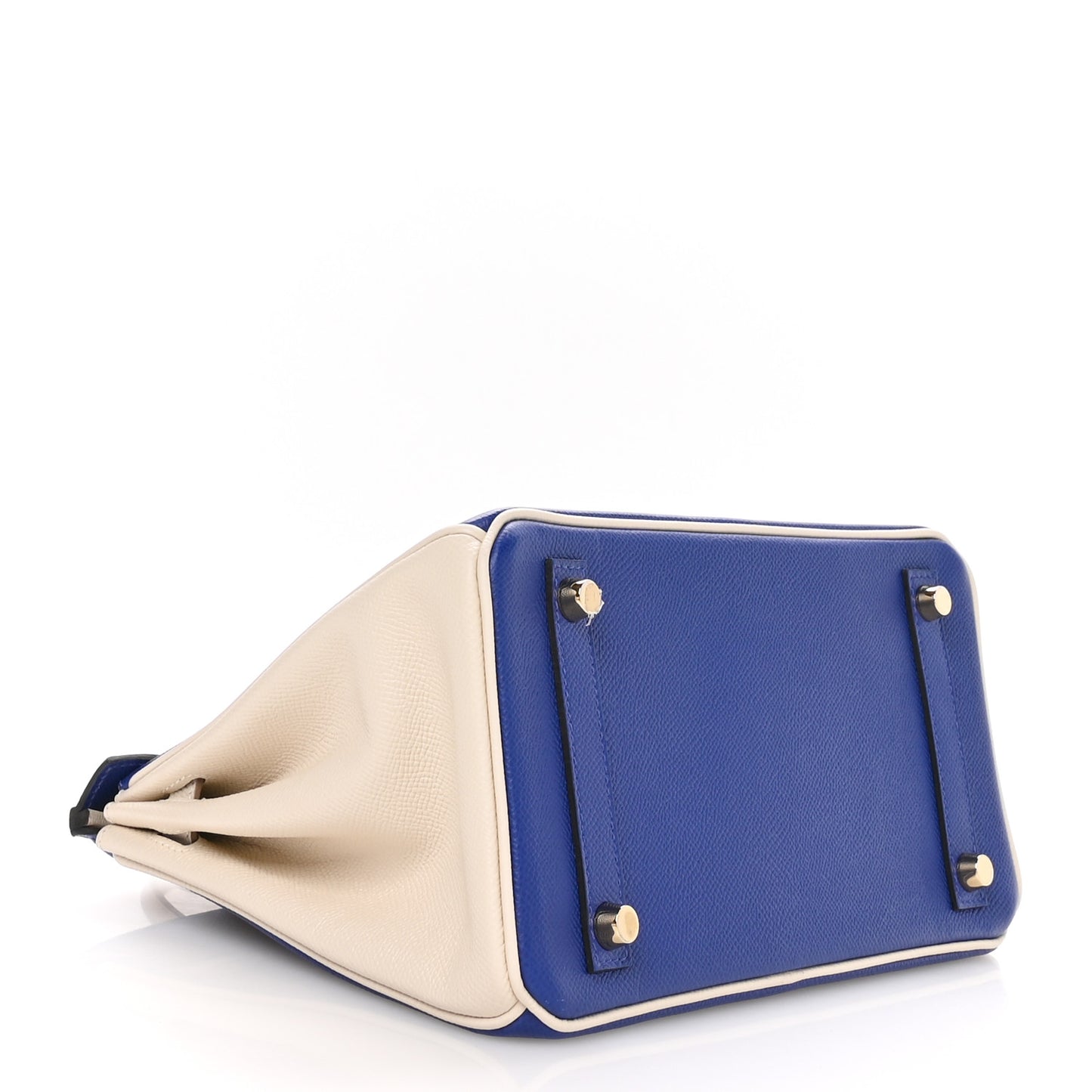 Epsom Horseshoe Birkin 25 Bleu Electrique Craie