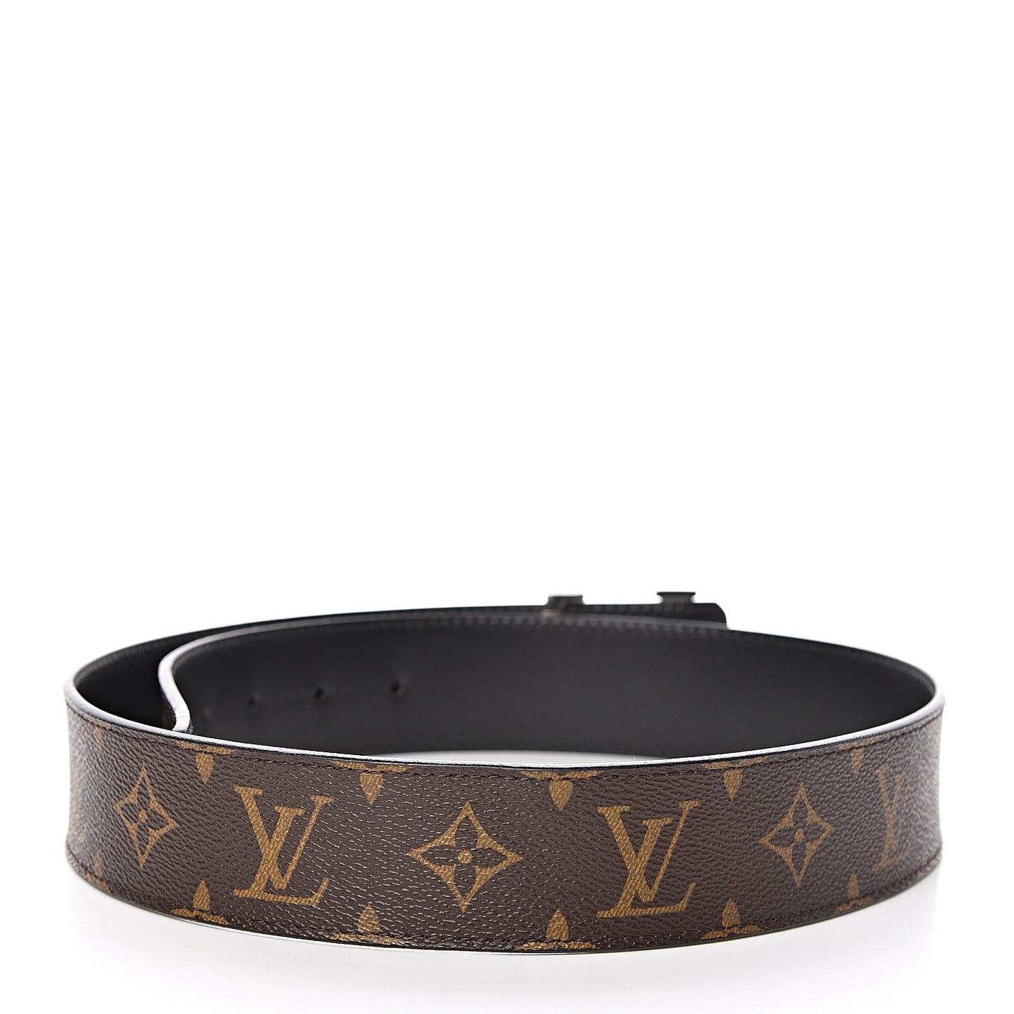 Calfskin Monogram 40mm LV Initiales Reversible Belt 80 32 Black