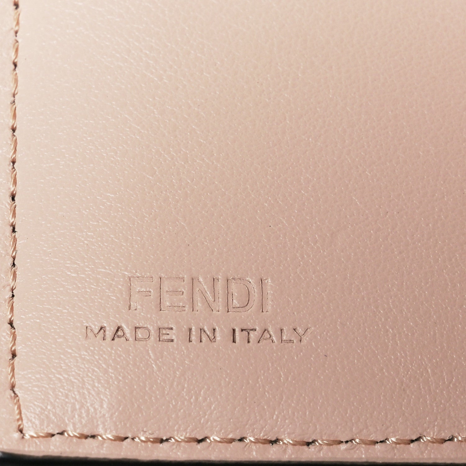 Fendi Vitello Fluffy Logo Medium Wallet Rosa Quarzo Black 6 of 7