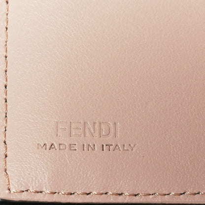 Fendi Vitello Fluffy Logo Medium Wallet Rosa Quarzo Black 6 of 7