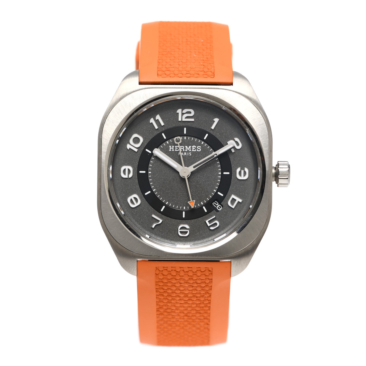 Hermes Titanium Rubber 39mm H08 Automatic Watch Orange 1 of 5