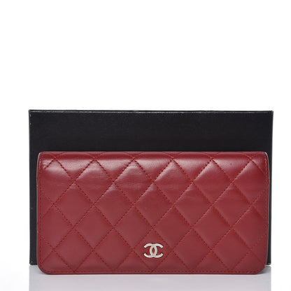 Chanel Lambskin Quilted Yen Wallet Red 26 of 26
