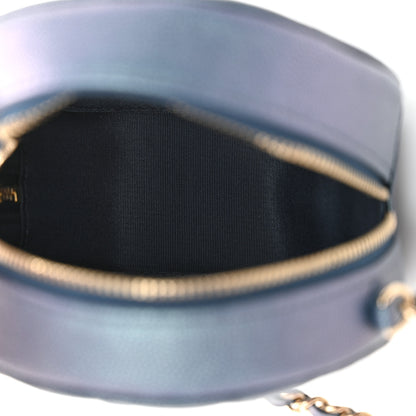 Chanel Iridescent Caviar Quilted Round Clutch With Chain Blue 5 of 10