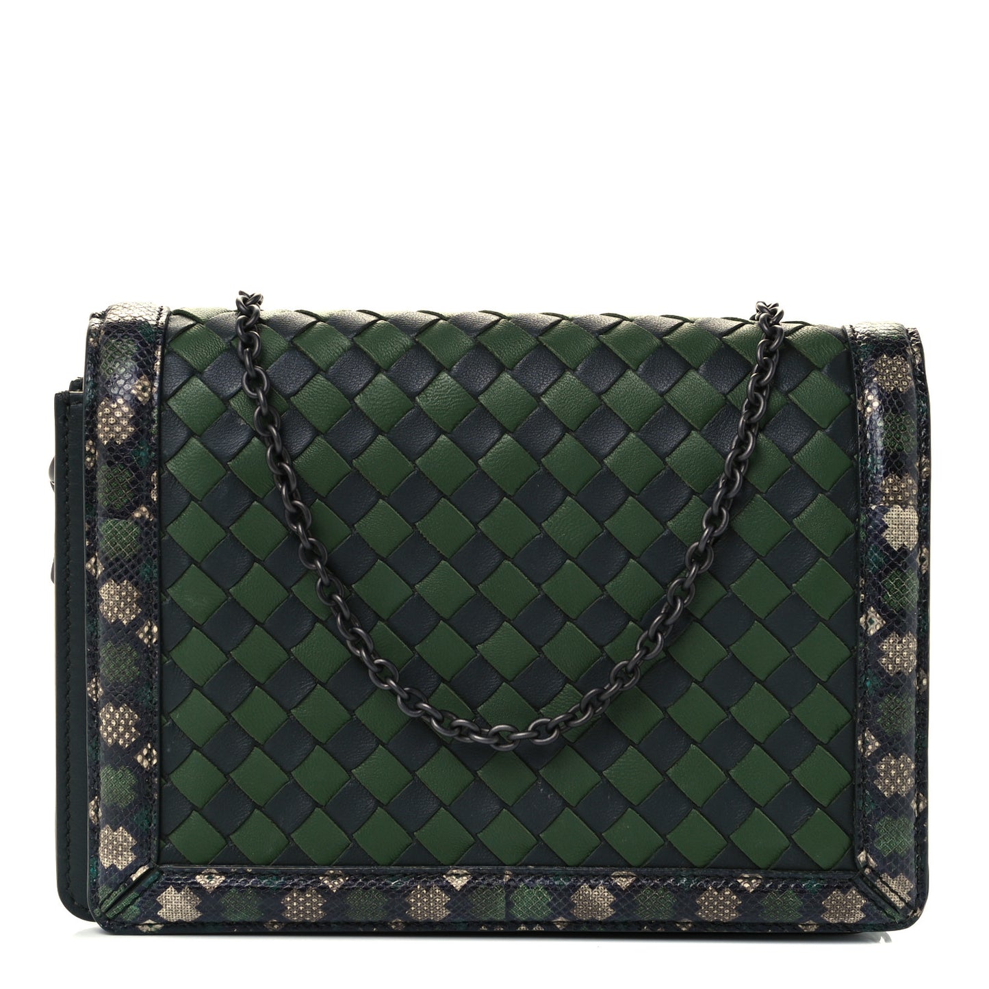 Nappa Intrecciato Ayers Crossbody Bag Forest