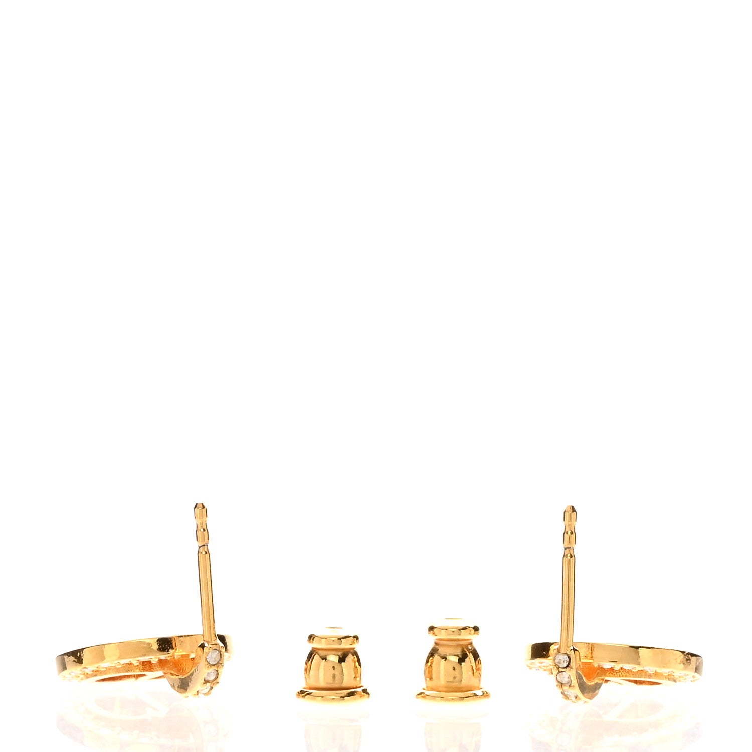 Christian Dior Metal Crystal Petit CD Earrings Gold 4 of 5