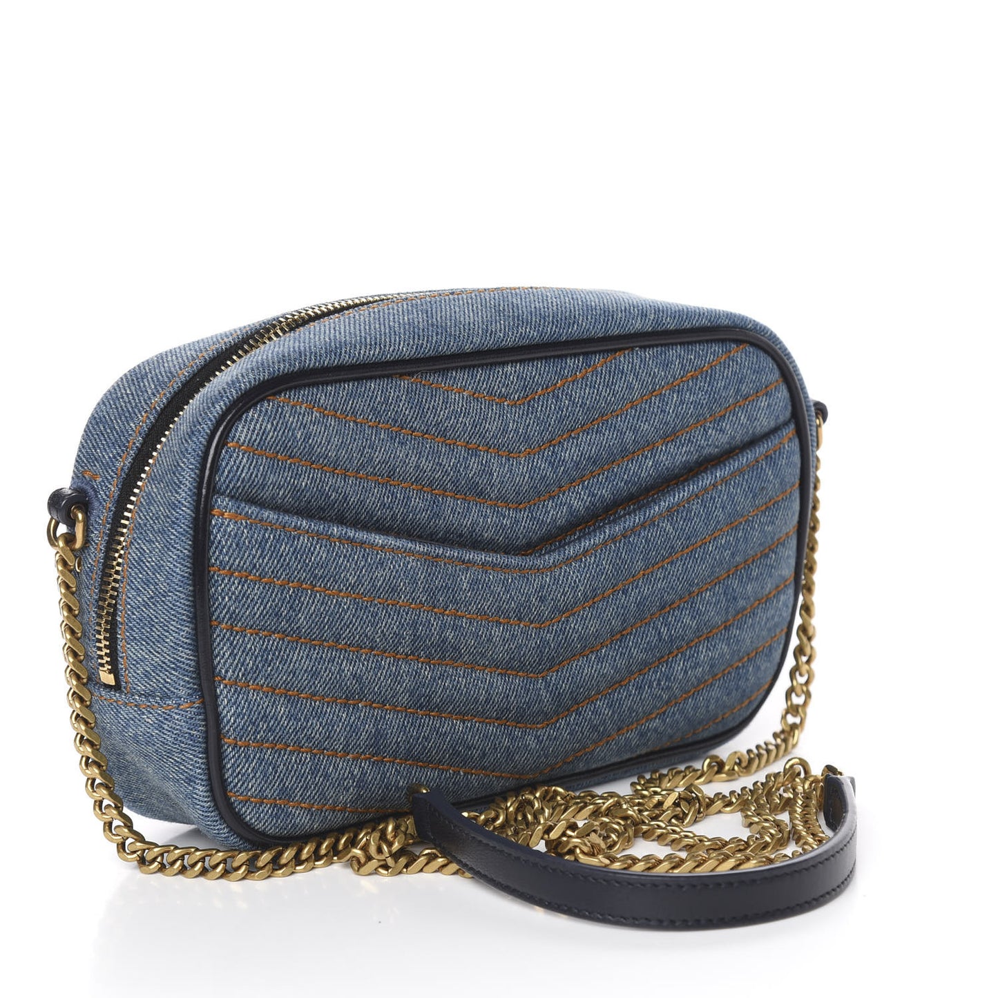 Denim Matelasse Monogram Mini Lou Camera Bag California Blue