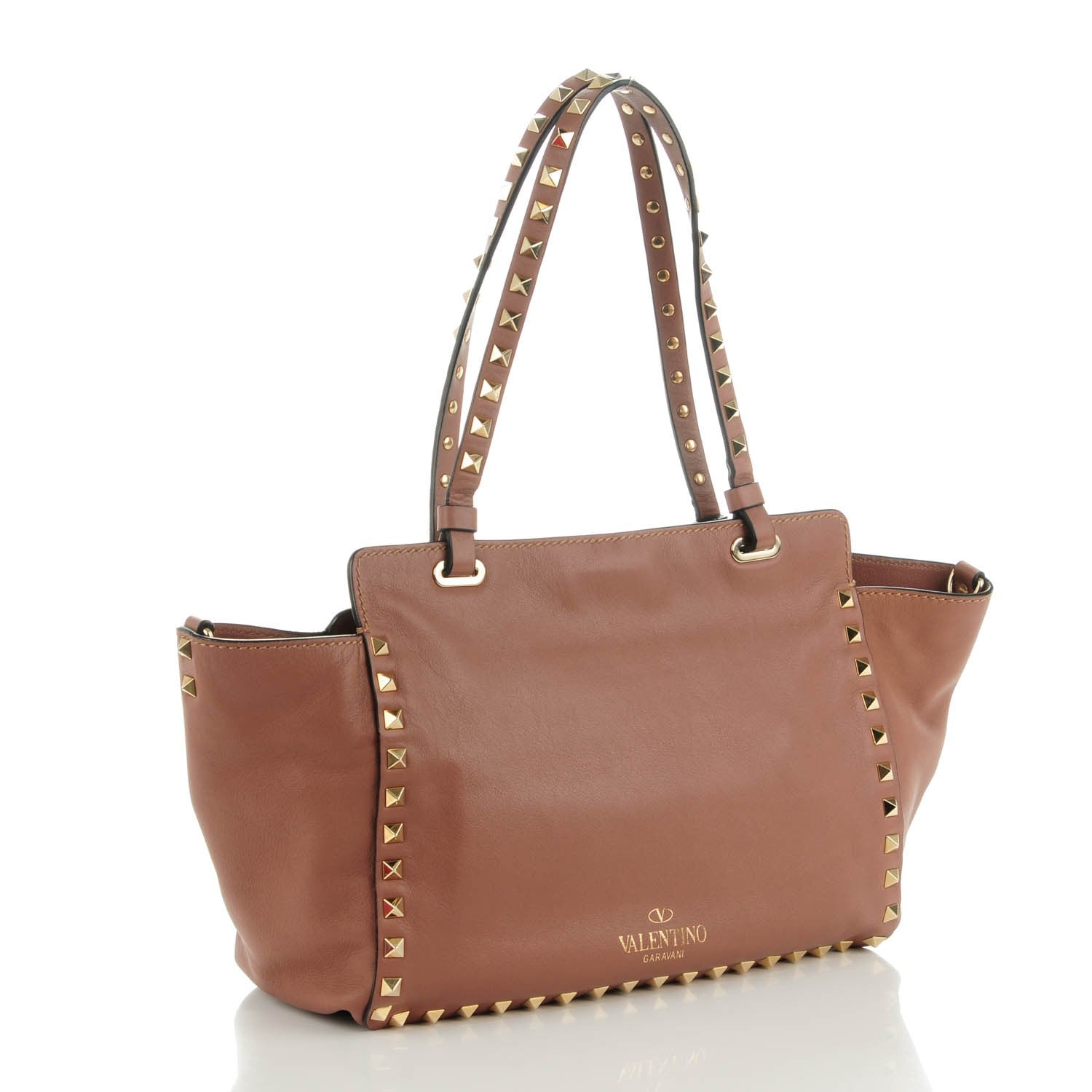 Valentino Garavani Vitello Small Rockstud Tote Poudre 3 of 8