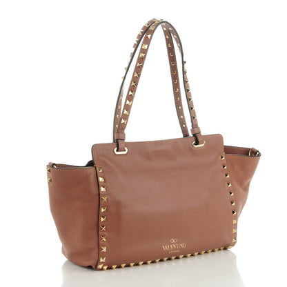 Valentino Garavani Vitello Small Rockstud Tote Poudre 3 of 8
