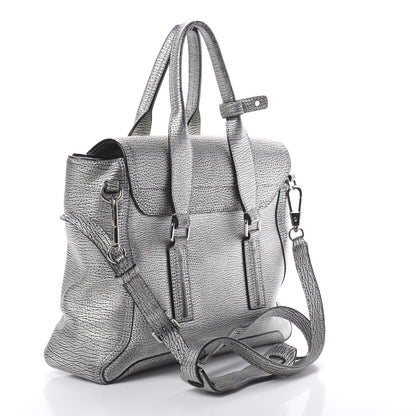 3.1 Phillip Lim 3.1 Textured Calfskin Medium Pashli Satchel Silver 3 of 16