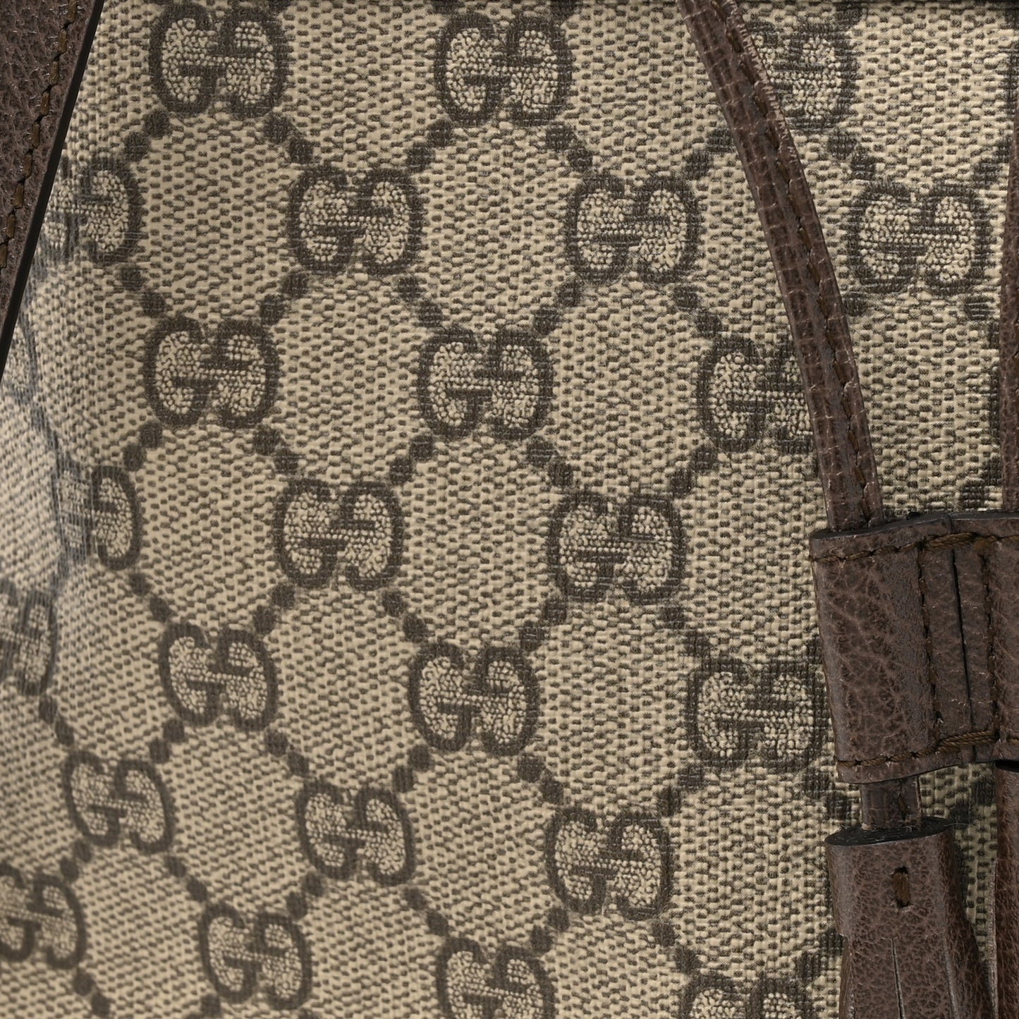 GG Supreme Monogram Web Small Ophidia Bucket Bag Brown