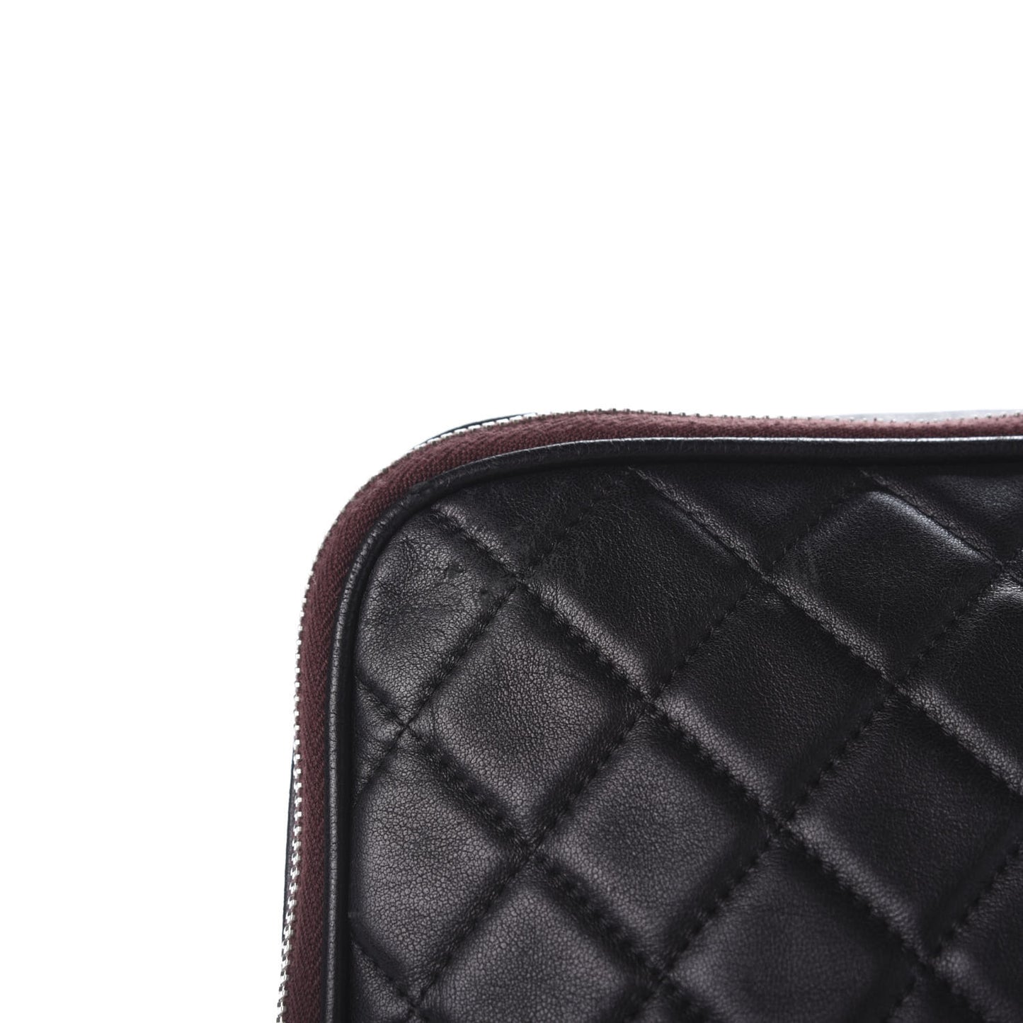 Lambskin Quilted Laptop Case Black