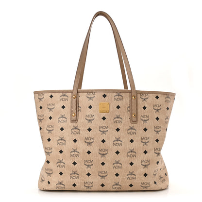 MCM Visetos Medium Anya Shopping Tote Beige 3 of 9