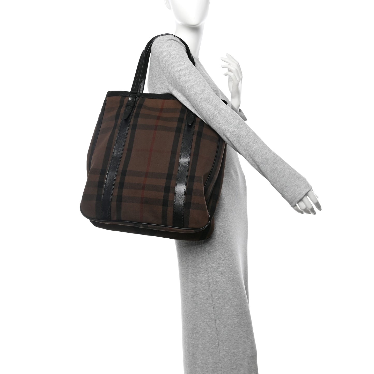 Canvas Vintage Check Tote Black