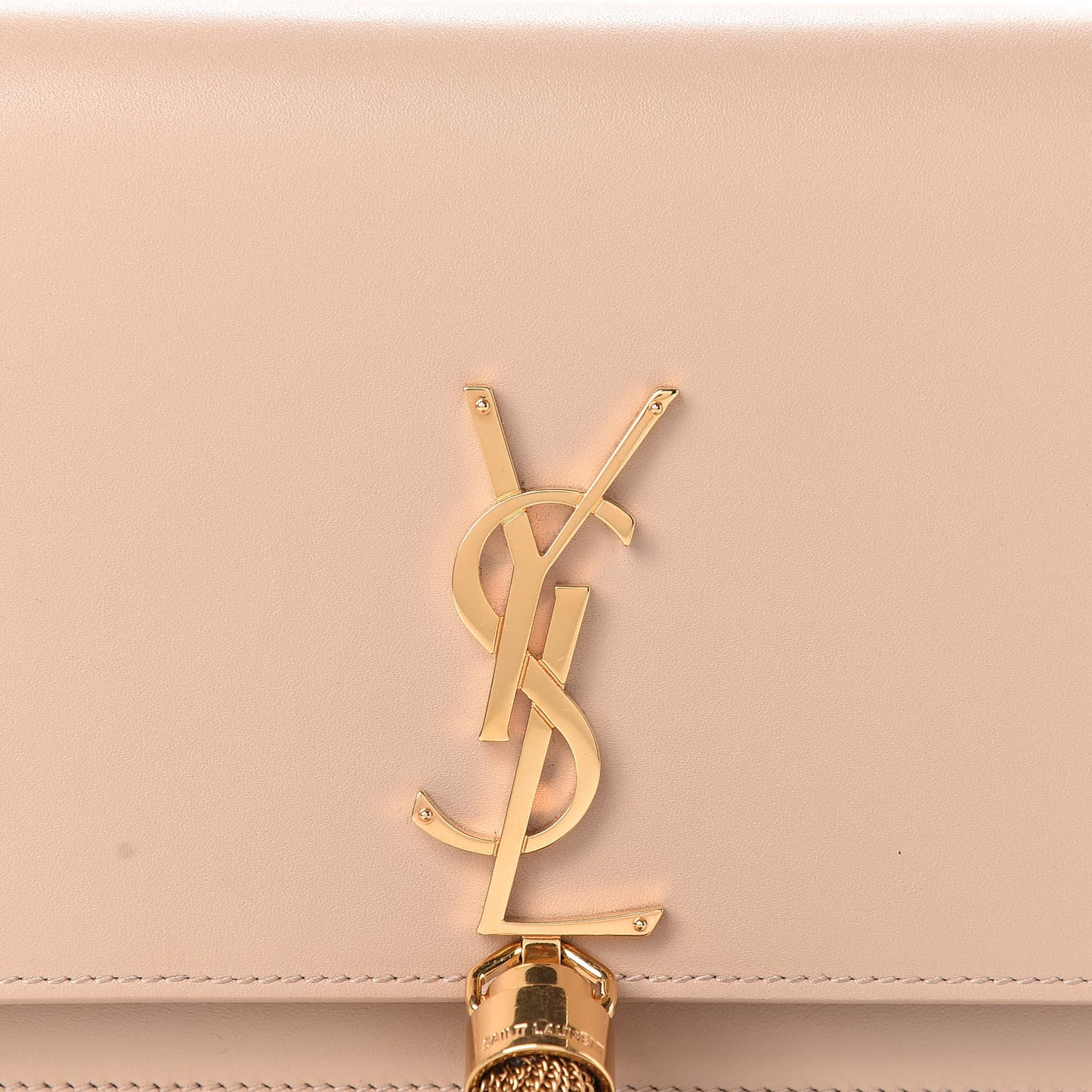 Smooth Calfskin Classic Monogram Kate Tassel Chain Wallet Nude Powder