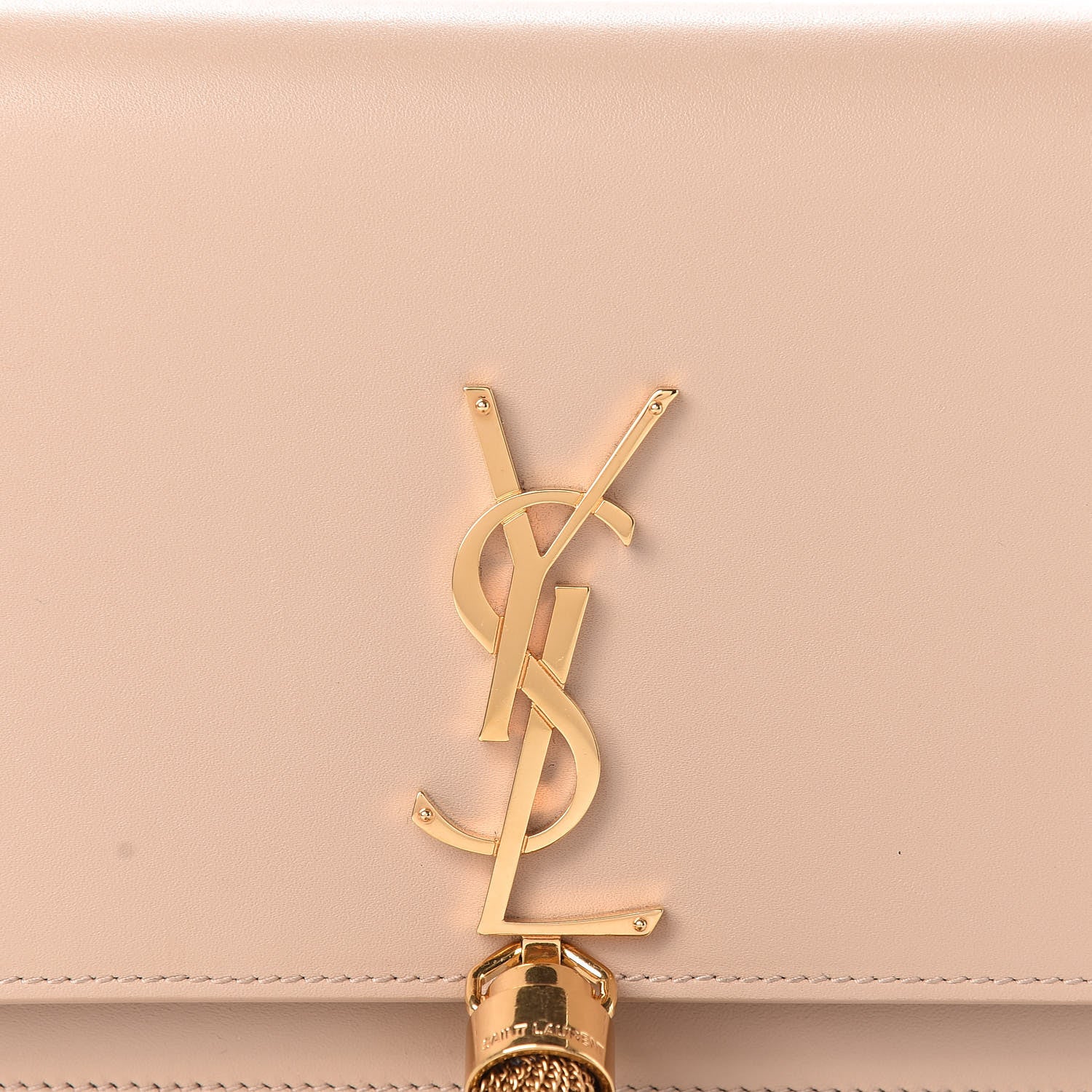 Saint Laurent Smooth Calfskin Classic Monogram Kate Tassel Chain Wallet Nude Powder 8 of 15