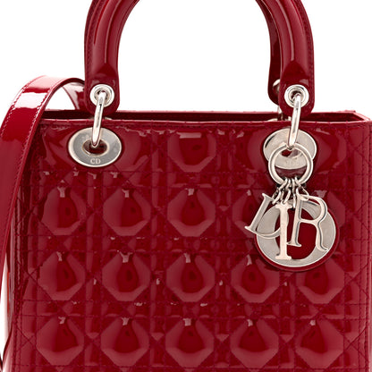 Christian Dior Patent Cannage Medium Lady Dior Red 8 of 10