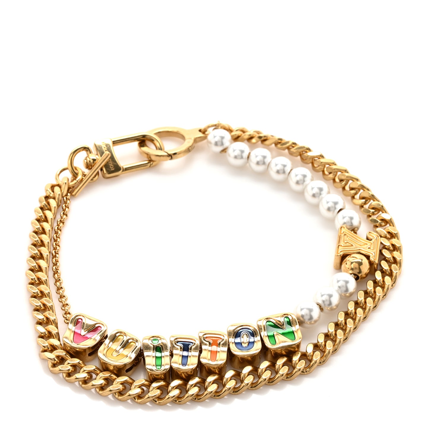 Metal Monogram Vuitton Belt Chain Gold Multicolor