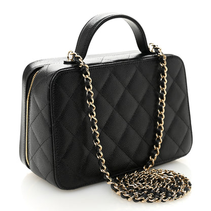 Chanel Caviar Quilted Top Handle Vanity With Chain Black 3 of 10