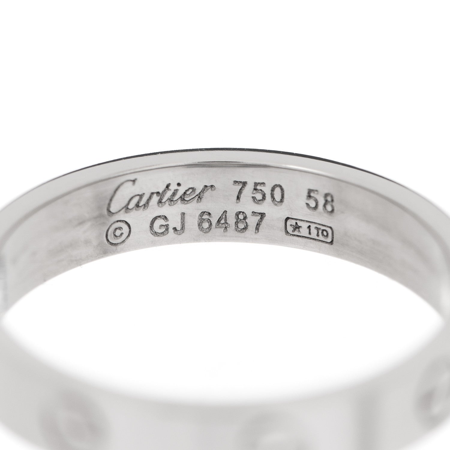 Cartier 18K White Gold 3.5mm LOVE Wedding Band Ring 57 8 4 of 4