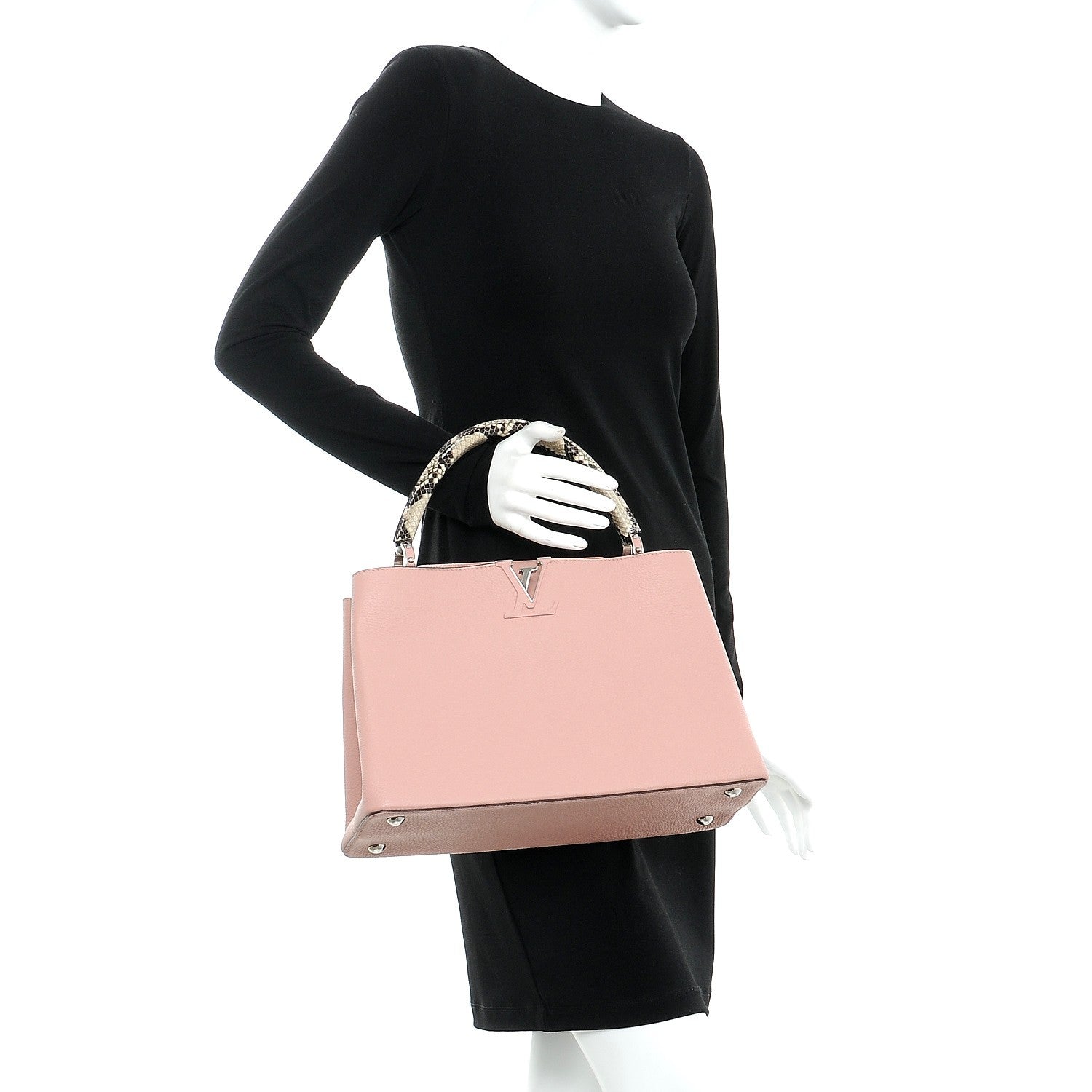 Louis Vuitton Taurillon Python Capucines MM Magnolia 2 of 6
