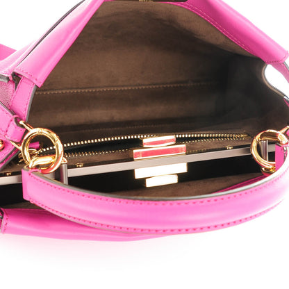 Fendi Vitello Seta Medium Peekaboo Iconic Satchel Magenta 5 of 8