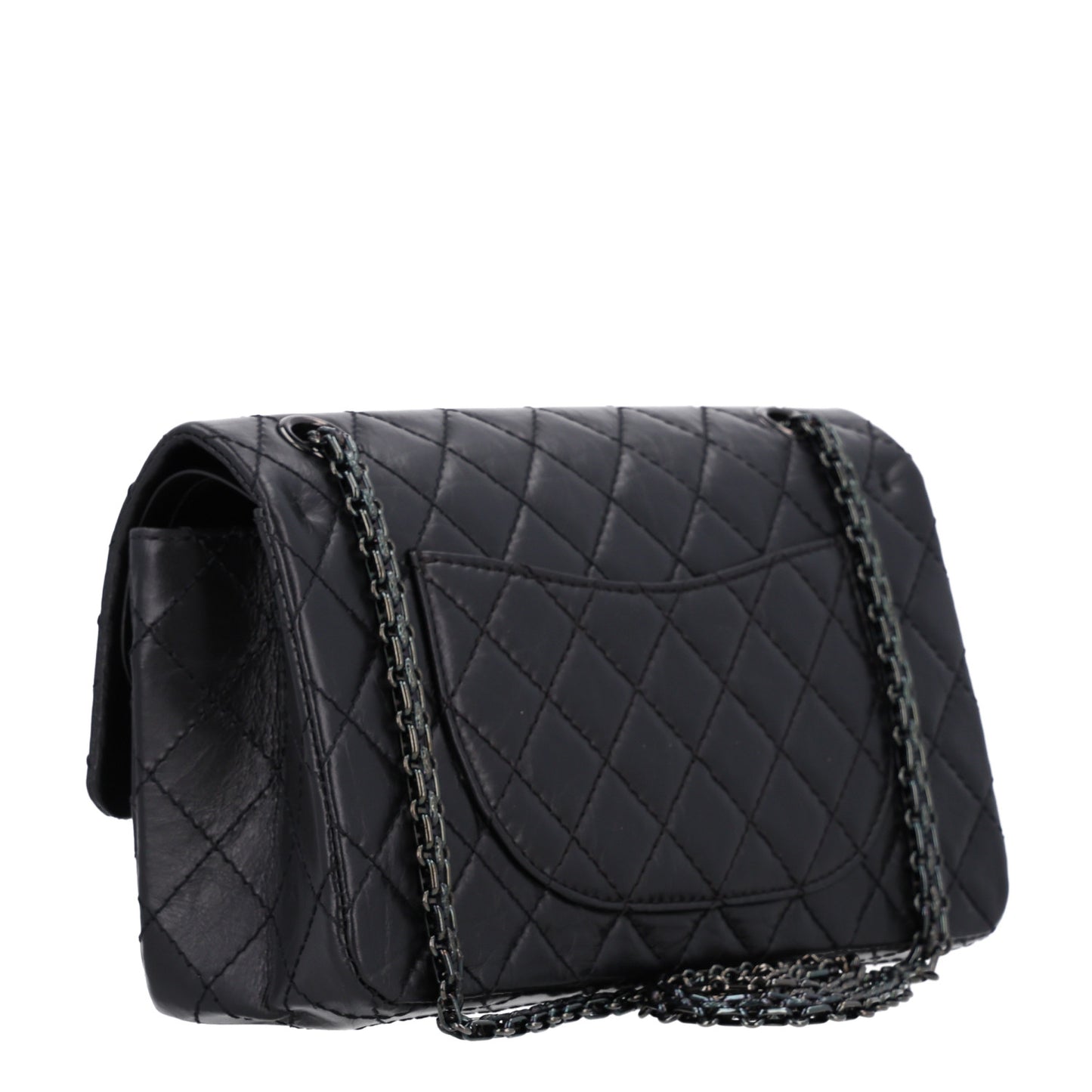 Aged Calfskin Quilted 2.55 Reissue 225 Flap So Black
