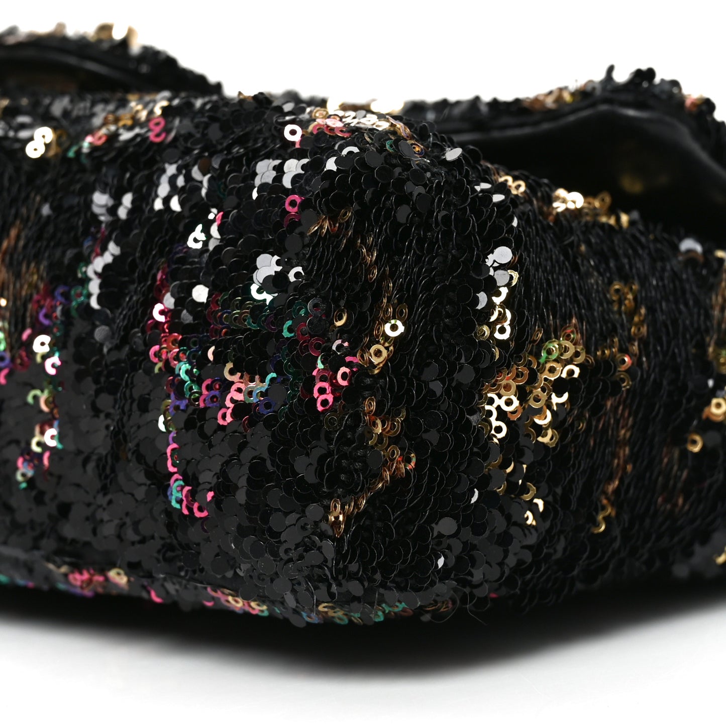 Sequin CC Small Single Flap Black Multicolor