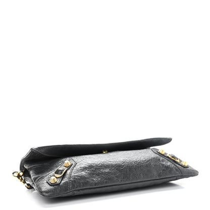 Balenciaga Agneau Giant 12 Gold Hardware Envelope Strap Clutch Gris Fossile 5 of 10