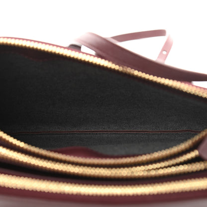 Celine Smooth Lambskin Small Trio Crossbody Bag Burgundy 5 of 14